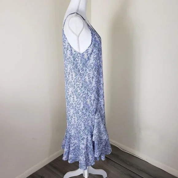 July Morning Floral Ruffle Midi Dress Violet Size Small - Picture 5 of 12